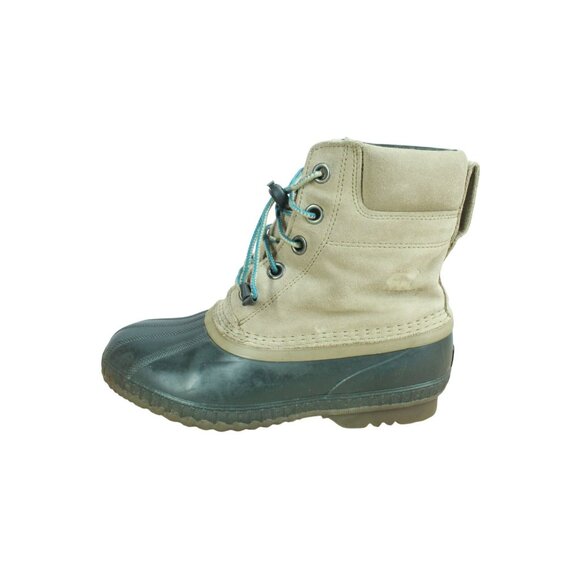 Sorel Cheyanne II Suede Waterproof Insulated Duck Boots Size 7 Brown Black - Picture 1 of 9